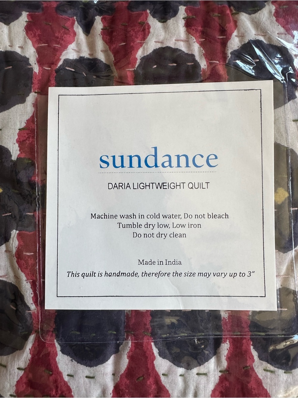 Sundance Daria Lightweight Quilt - Red, Black & Cream Abstract